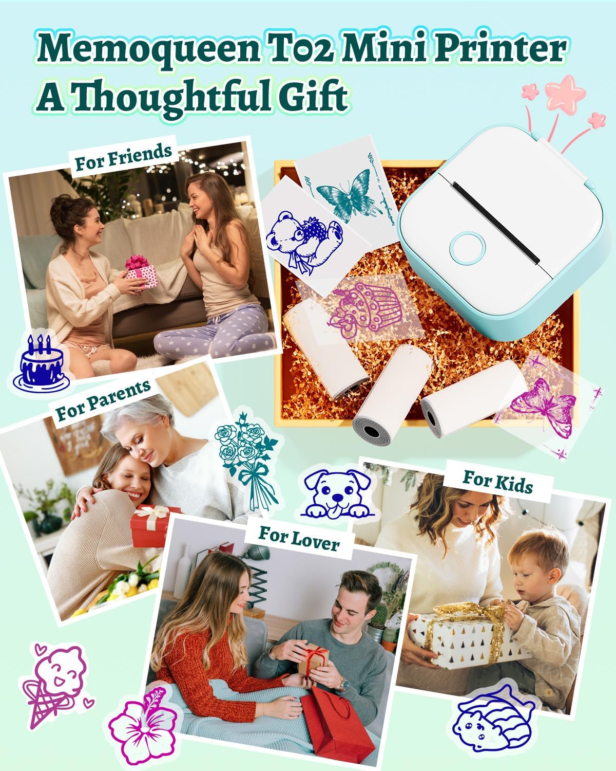 Mini Sticker Printer – Portable Thermal Printer | ZeeGlowNest