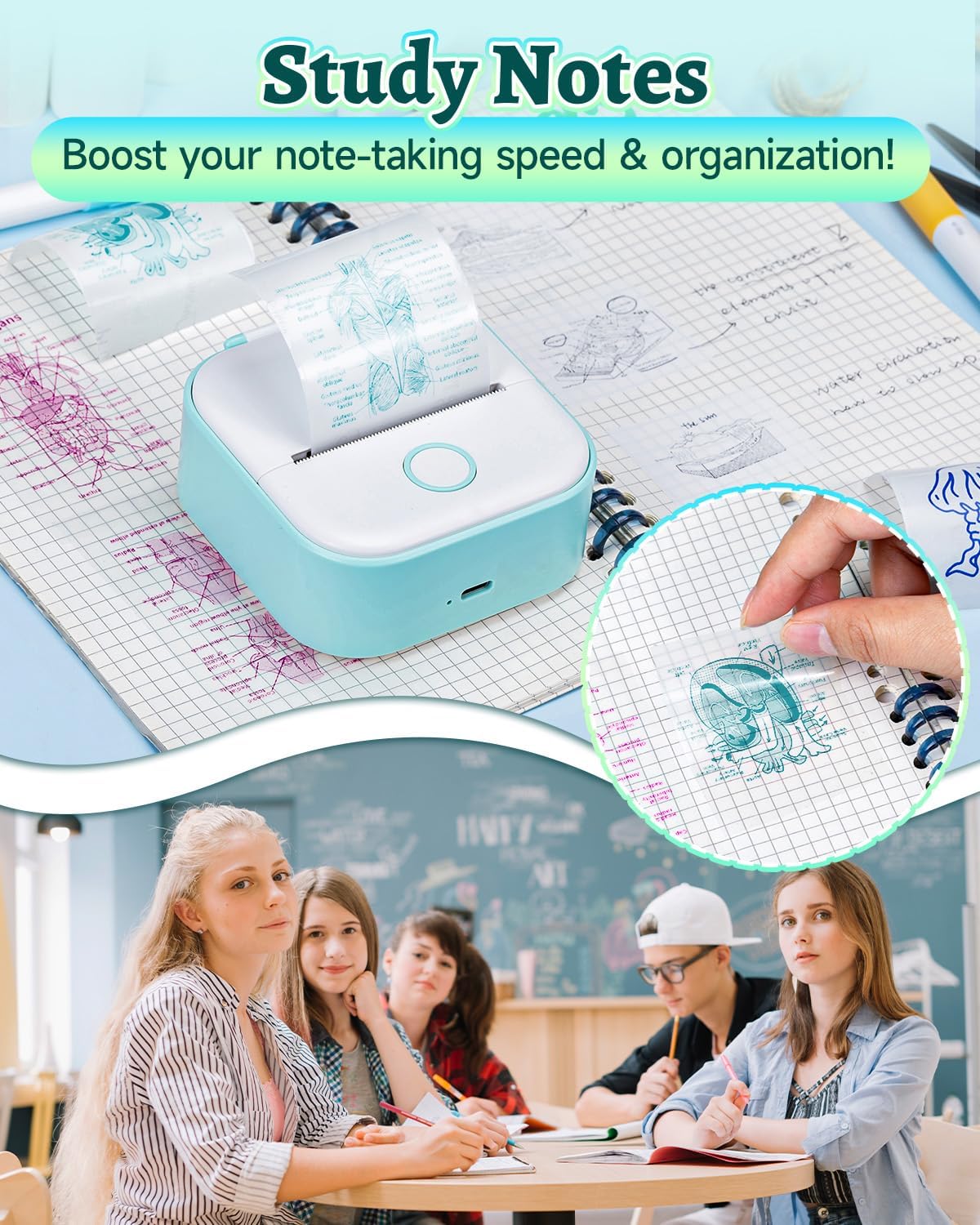 Mini Sticker Printer – Portable Thermal Printer | ZeeGlowNest