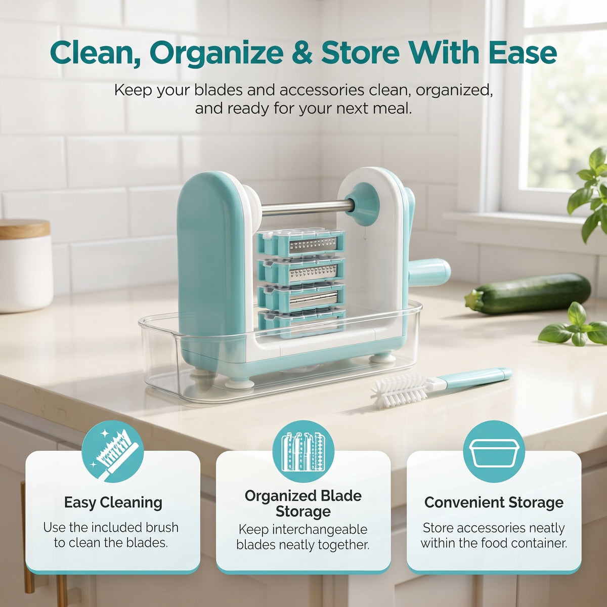 5-Blade Vegetable Spiralizer – Zucchini Noodle Maker for Veggie Pasta, Salads & Meal Prep