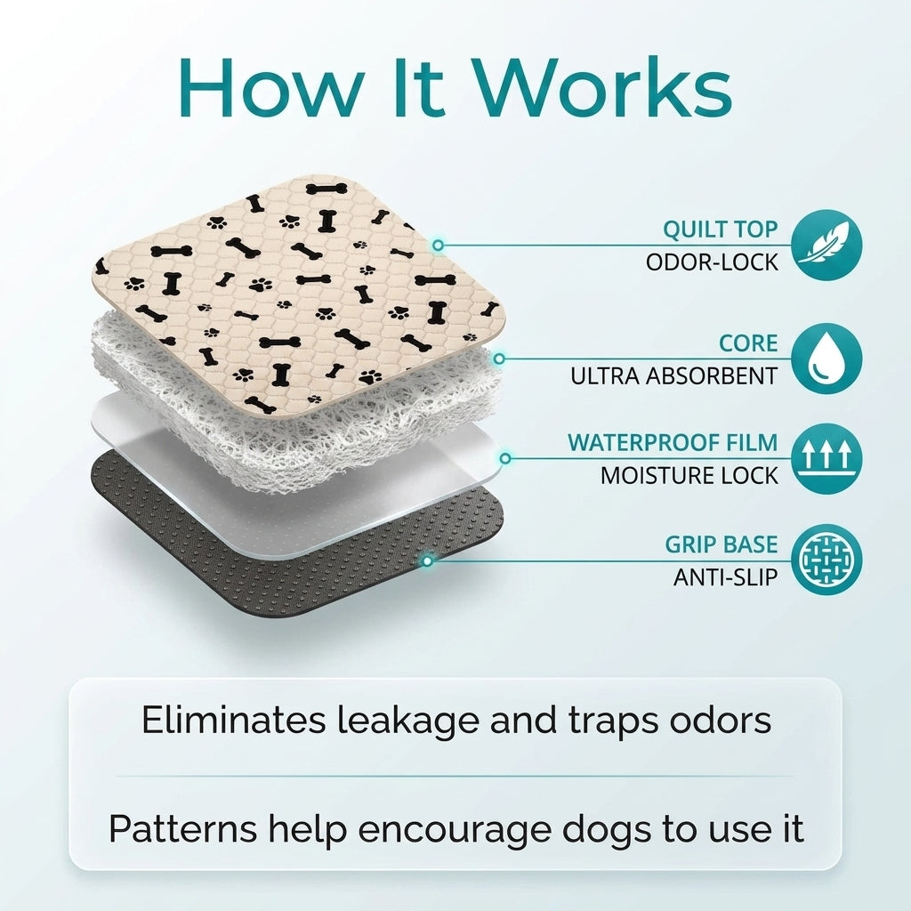 Durable Leak-Free Potty Pads – Puppy Training & Odor Control