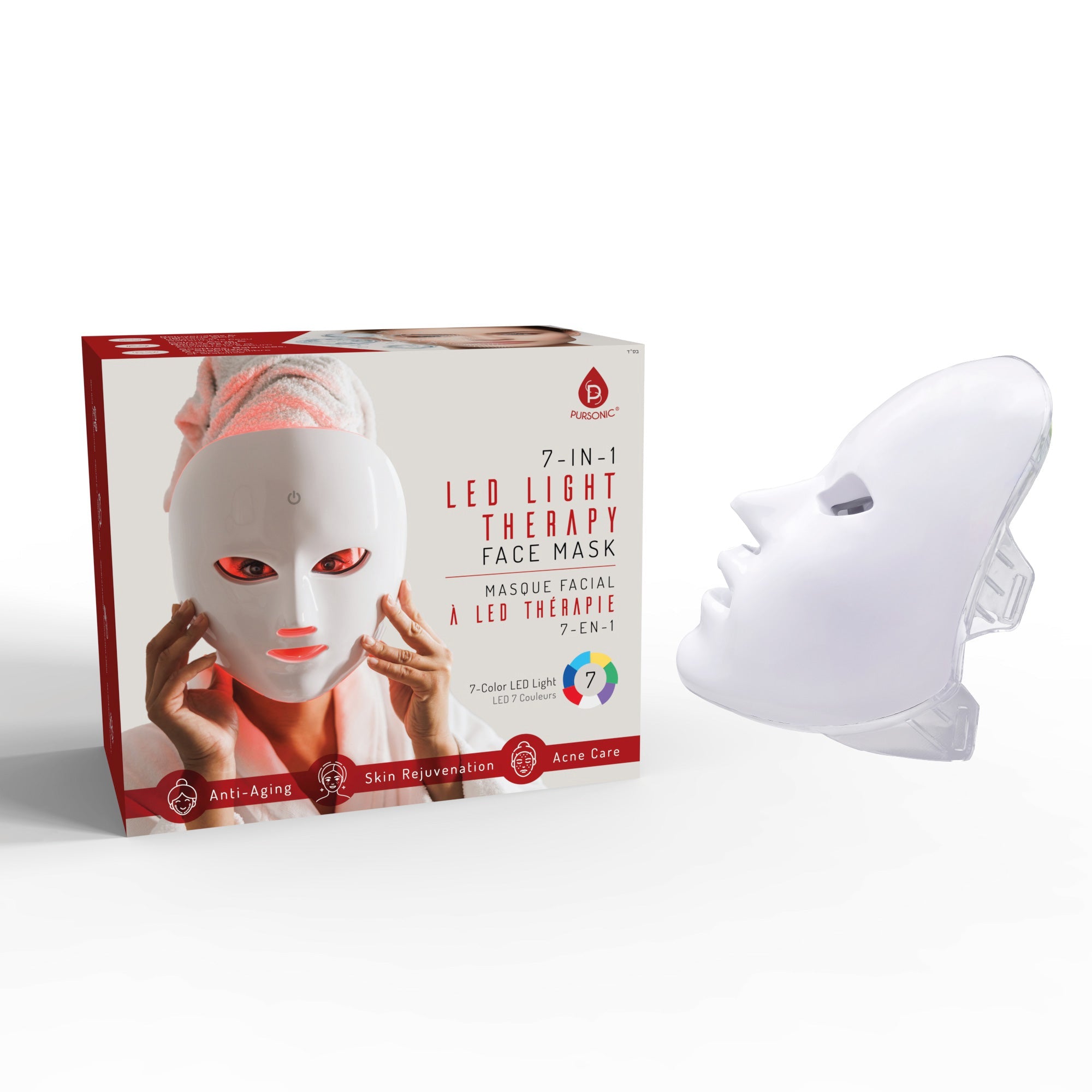 【7in1LEDライト】フェスマスク・ネックケアセット 7-in-1 LED Light Therapy Face Mask – Advanced Skincare at Home