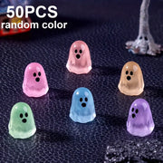 Random Cute Glow-in-the-Dark Ghost Lightweight Figurines, Cute Luminous Halloween Resin Ornaments for DIY Decor & Micro Landscape, Interior Ornaments