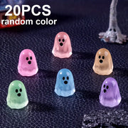 Random Cute Glow-in-the-Dark Ghost Lightweight Figurines, Cute Luminous Halloween Resin Ornaments for DIY Decor & Micro Landscape, Interior Ornaments