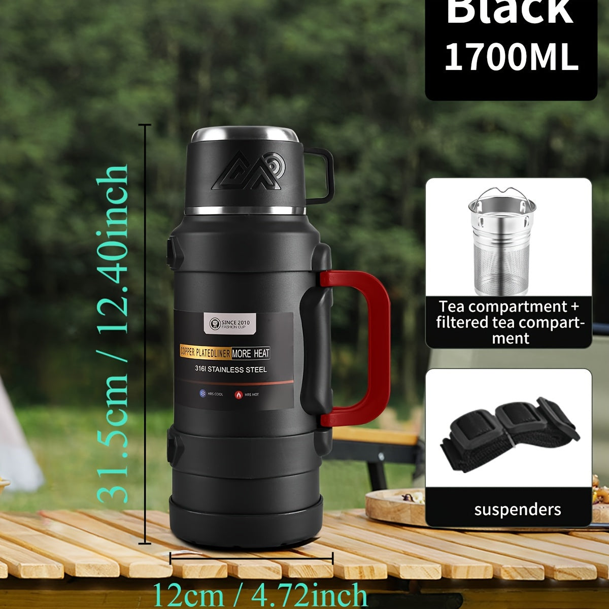Insulated Stainless Steel Water Bottle with Handle – Multiple Sizes