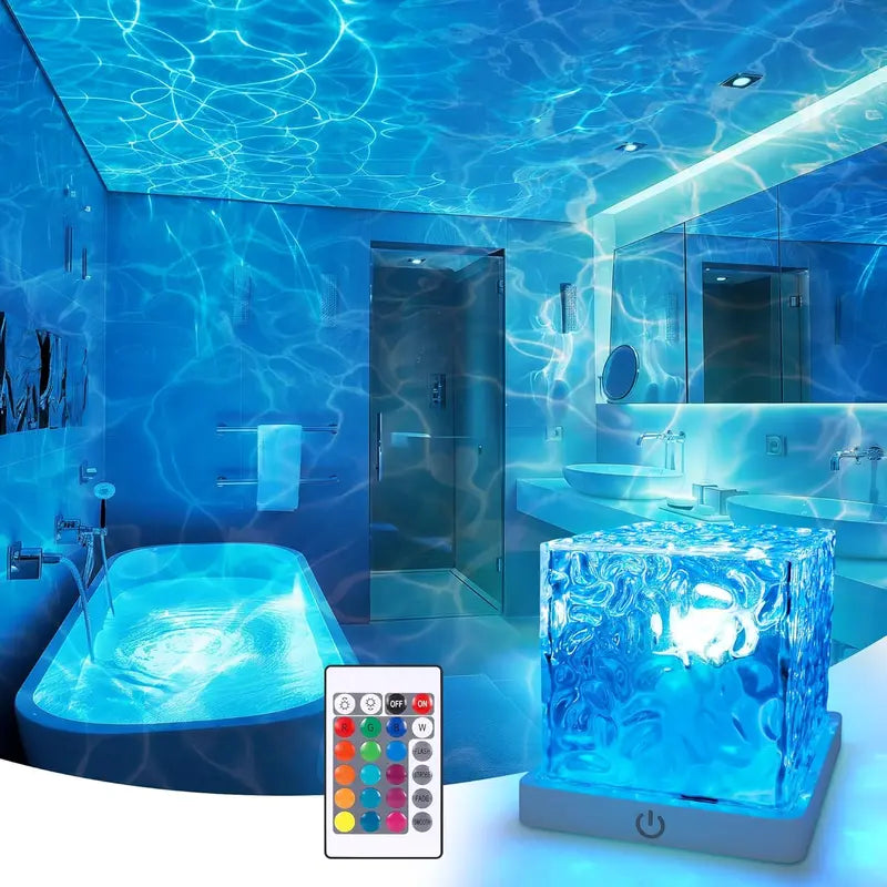 Rechargeable Shower Light – 16-Color Ocean Wave Projector