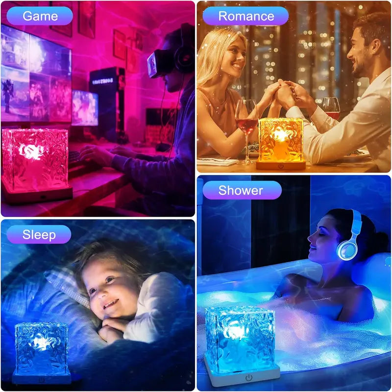 Rechargeable Shower Light – 16-Color Ocean Wave Projector