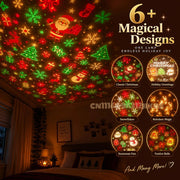 Christmas Projector Night Light – USB-Powered Holiday Tree Lamp with 6+ Festive Patterns, Flexible LED Christmas Light for Bedroom, Ceiling & Home Decor