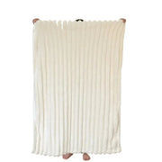 250GSM Ultra Soft & Warm Fluffy Throw Blanket - Cozy Bed Blanket for Winter, Decorative Striped Design Perfect for Nap, Sleep