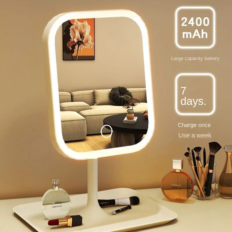Portable LED Makeup Mirror with Rechargeable Battery