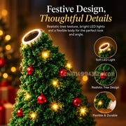 Christmas Projector Night Light – USB-Powered Holiday Tree Lamp with 6+ Festive Patterns, Flexible LED Christmas Light for Bedroom, Ceiling & Home Decor