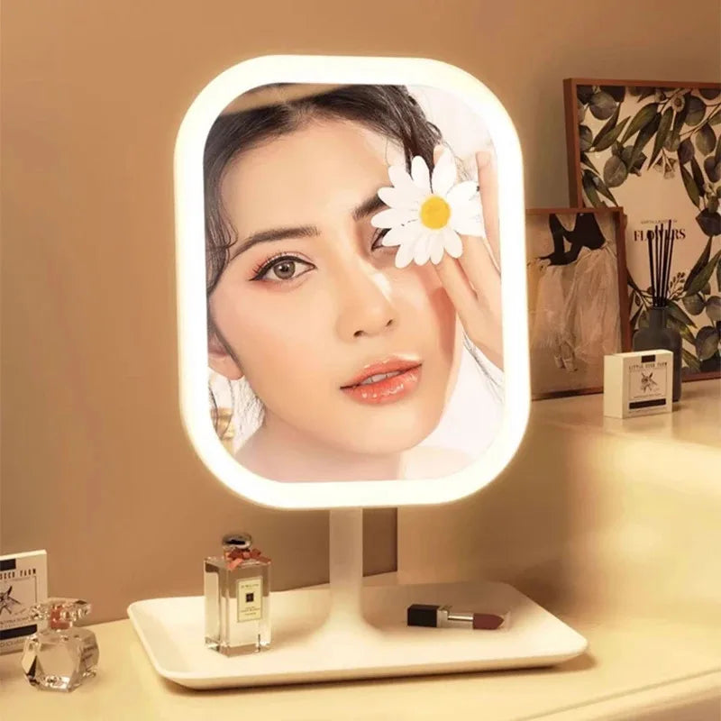 Portable LED Makeup Mirror with Rechargeable Battery