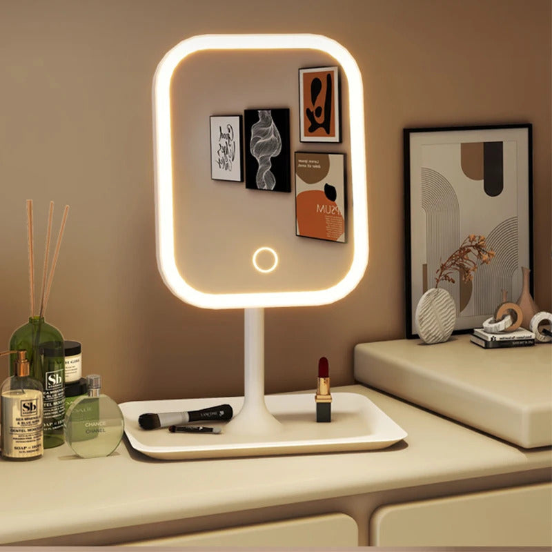 Portable LED Makeup Mirror with Rechargeable Battery