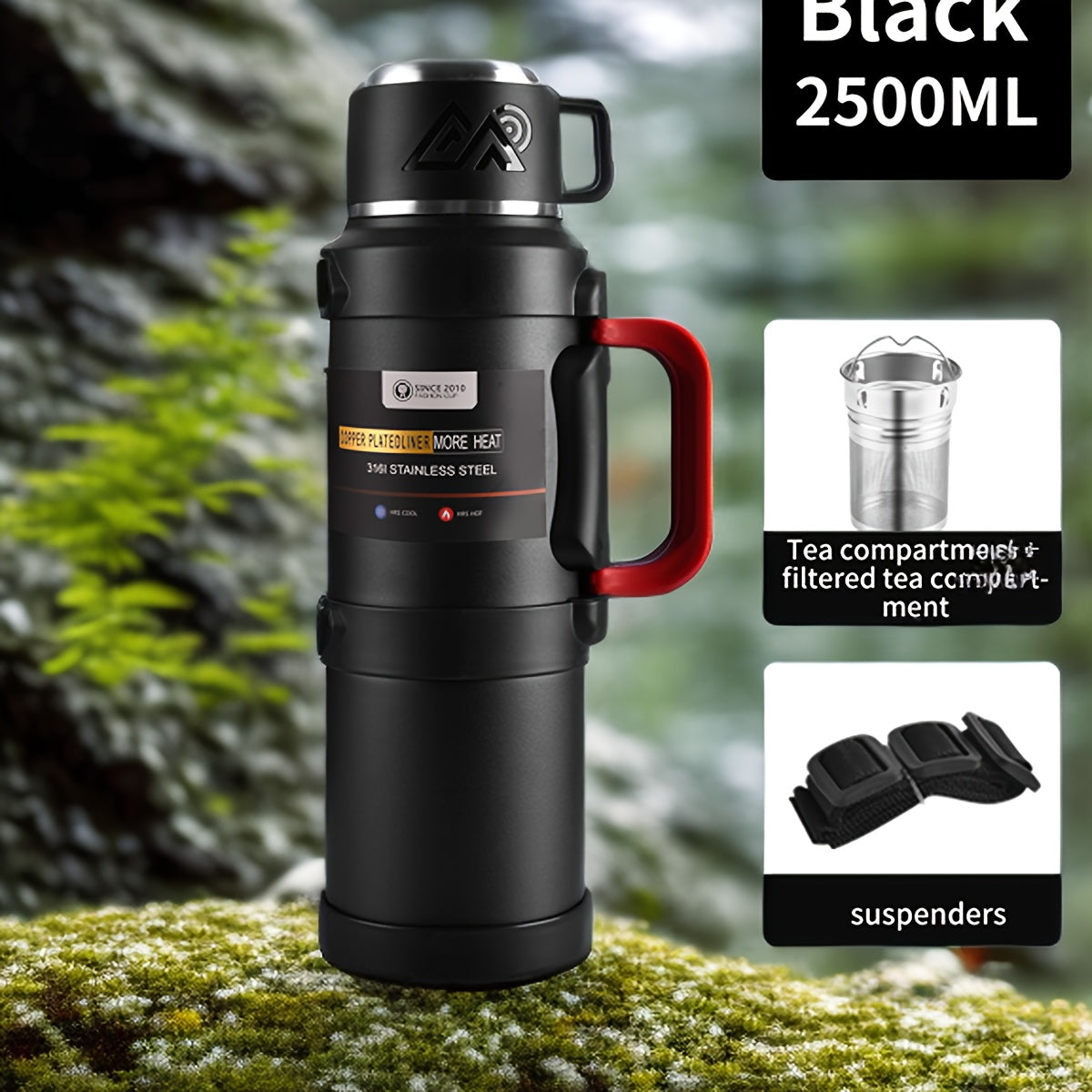 Insulated Stainless Steel Water Bottle with Handle – Multiple Sizes